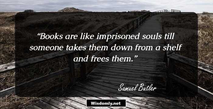 Books are like imprisoned souls till someone takes them down from a shelf and frees them.