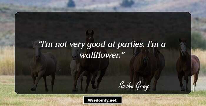 I'm not very good at parties. I'm a wallflower.