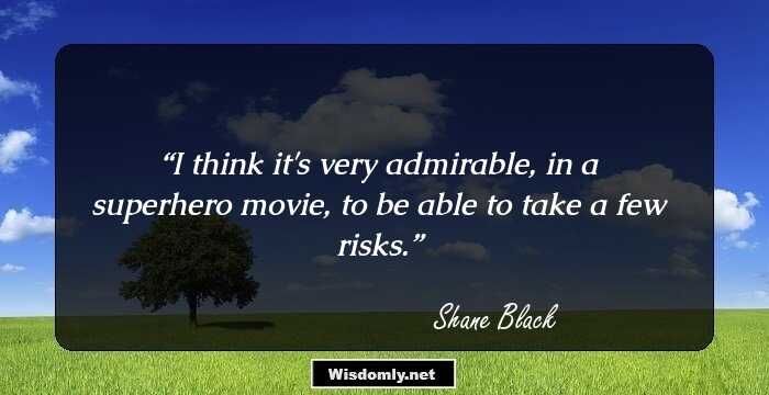 I think it's very admirable, in a superhero movie, to be able to take a few risks.