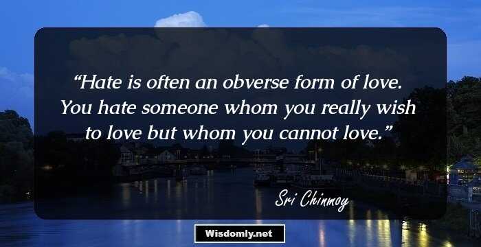 Hate is often an obverse form of love.
You hate someone whom you really wish to love but whom you cannot love.