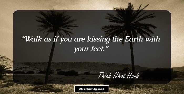 Walk as if you are kissing the Earth with your feet.