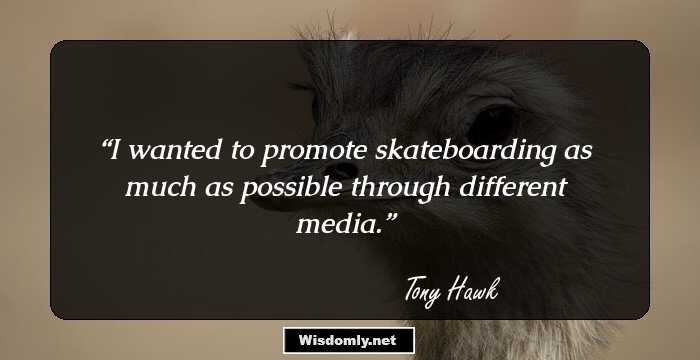 I wanted to promote skateboarding as much as possible through different media.