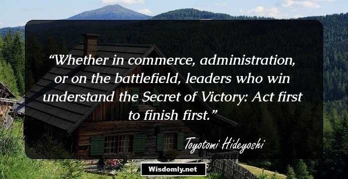 Whether in commerce, administration, or on the battlefield, leaders who win understand the Secret of Victory: Act first to finish first.