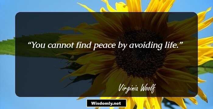 You cannot find peace by avoiding life.