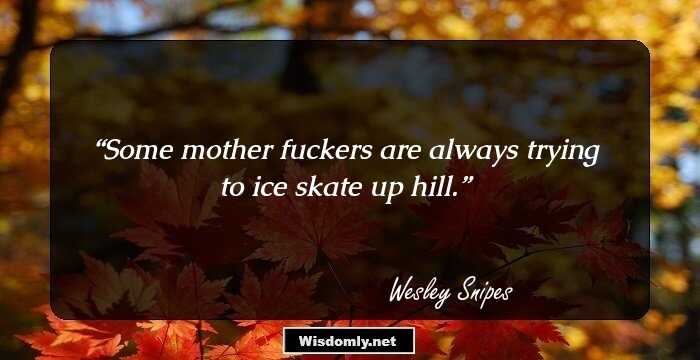 Some mother fuckers are always trying to ice skate up hill.